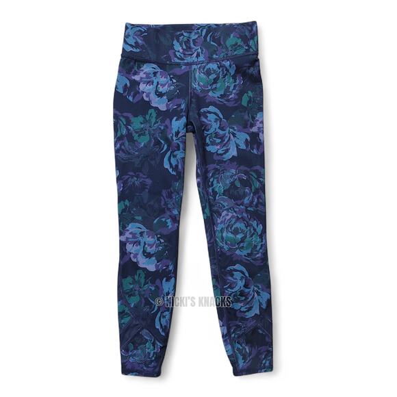 4/$20 - All in Motion Girls Navy Blue Floral Activewear Leggings Size M 7/8 - Picture 2 of 5